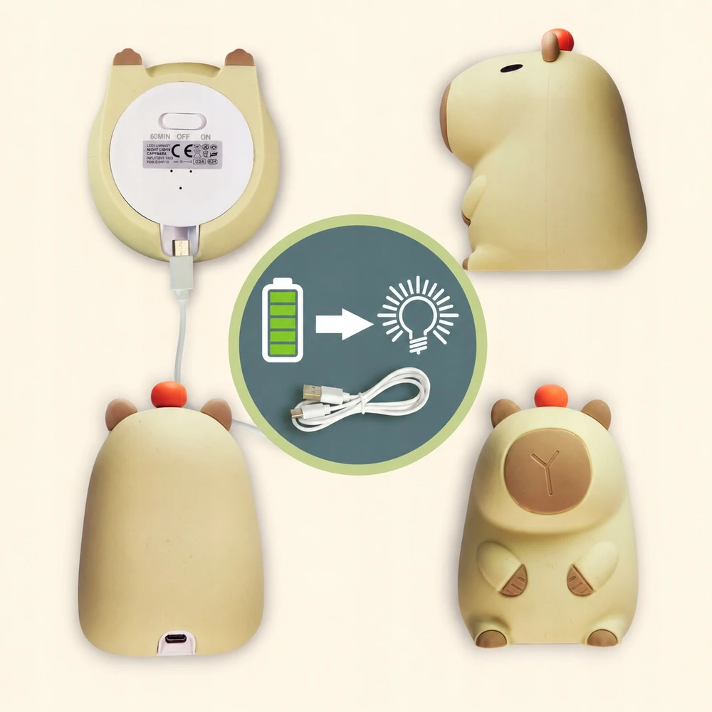 Bez Marki Capybara Capybara LED nakties lemputė silikoninė USB RGB jutiklinė dovana