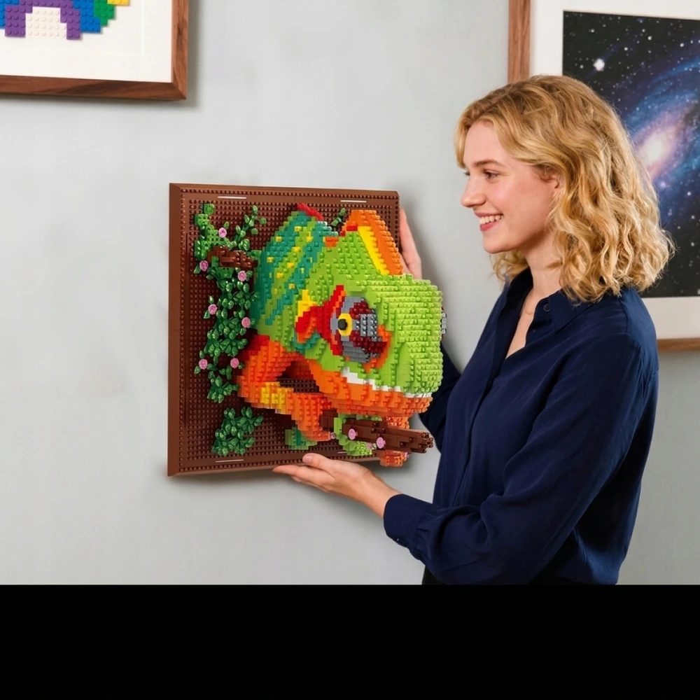 Bez Marki CHAMELEONAS 3D STATYBINIAI KLAKAI 2600+ VIENETŲ DOVANA 2026 m. GIMTADIENIO proga