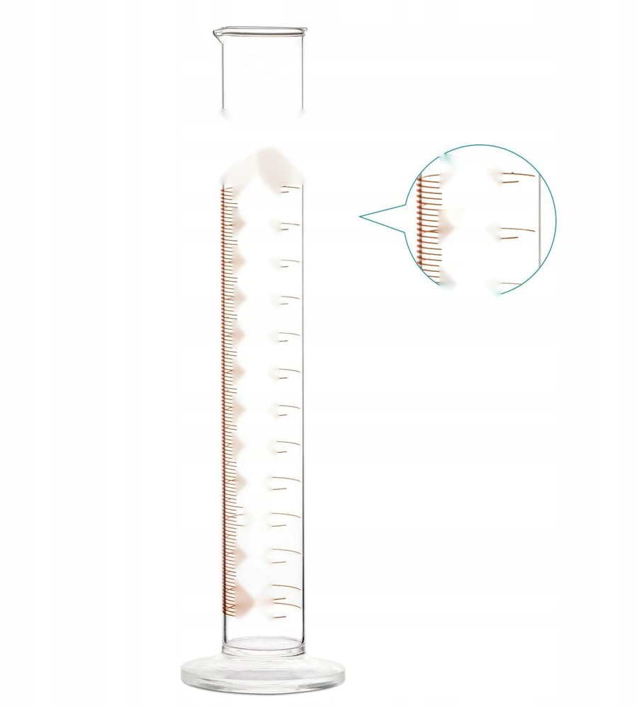 Bez Marki CILINDINĖ KEZININĖ 250 ml BOROSILIKATINIO STIKLO TIKSLIUS LABORATORIJOS MATAVIMAS