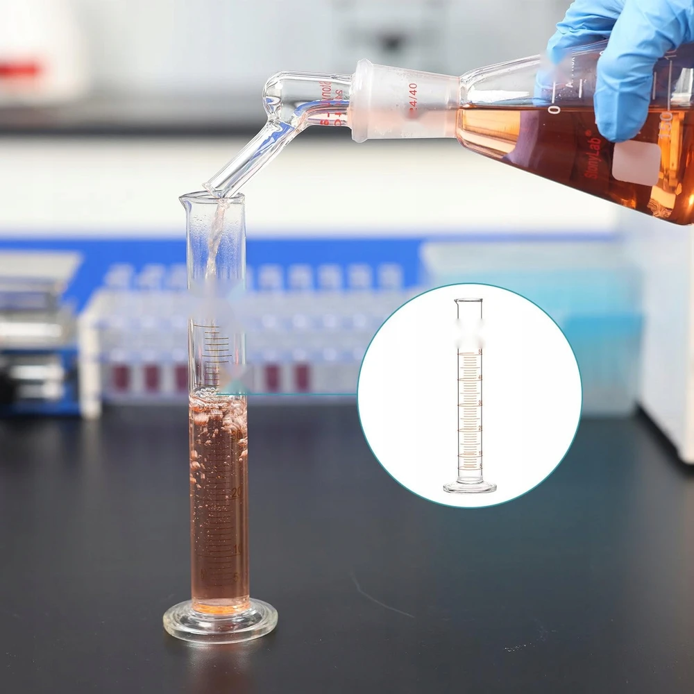 Bez Marki CILINDINĖ KEZININĖ 250 ml BOROSILIKATINIO STIKLO TIKSLIUS LABORATORIJOS MATAVIMAS