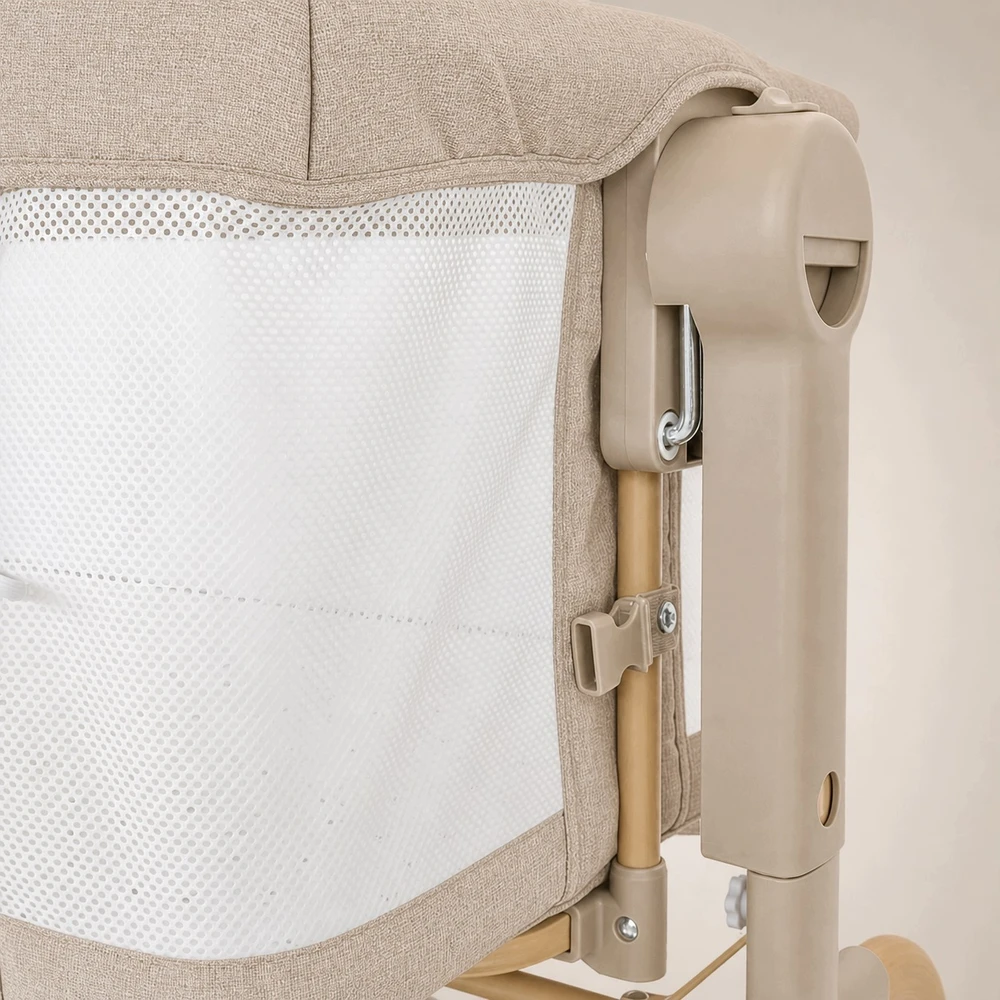 Bez Marki Concepthood Nestwell łóżeczko dostawne su kołyską Linen rusvai gelsvas