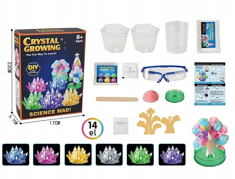 Bez Marki CRYSTAL GROWING CRYSTALS UGAVIMO RINKINYS 2IN1 LITTLE CHEMIST