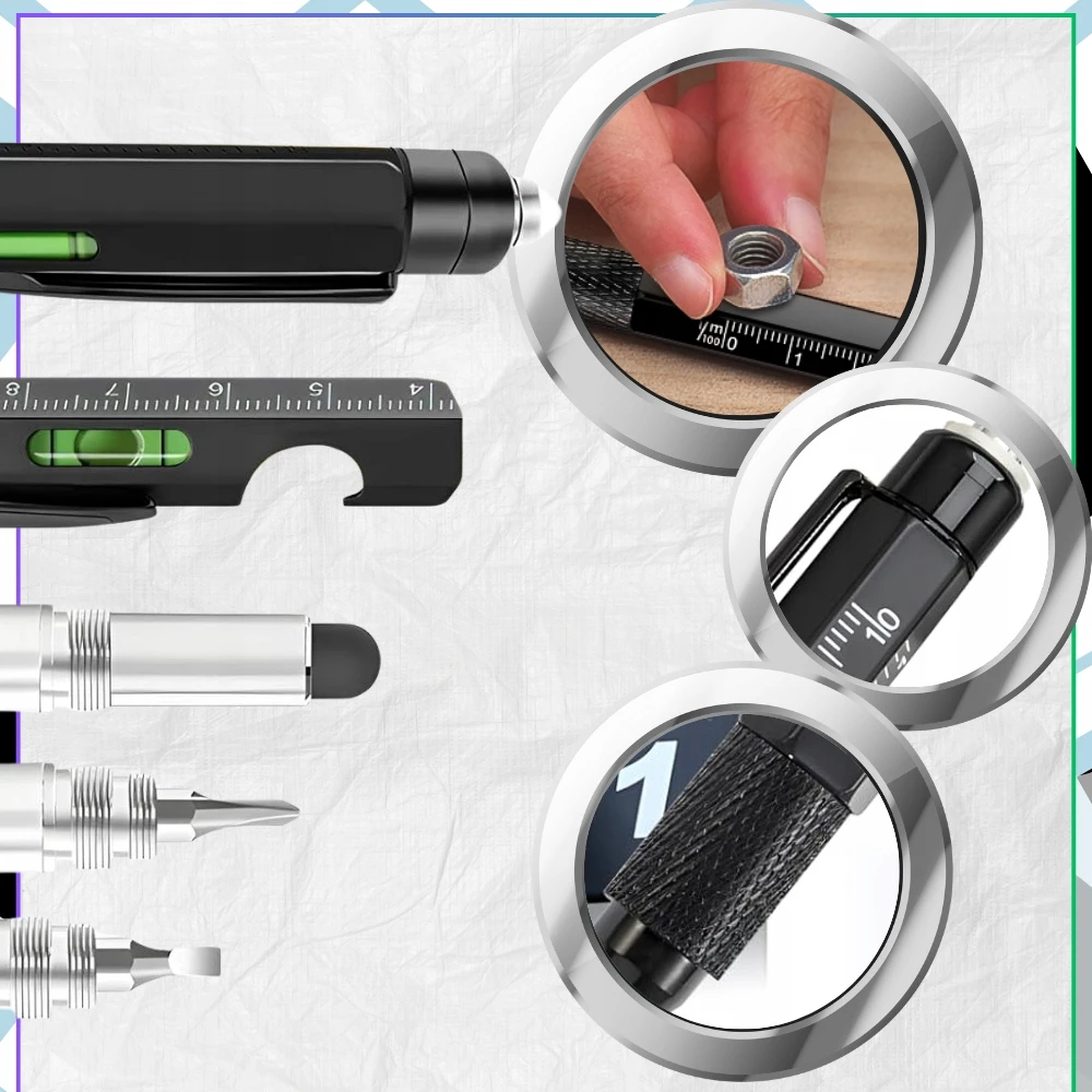 Bez Marki Daugiafunkcis taktinis multitool rašiklis 9in1 metalinis