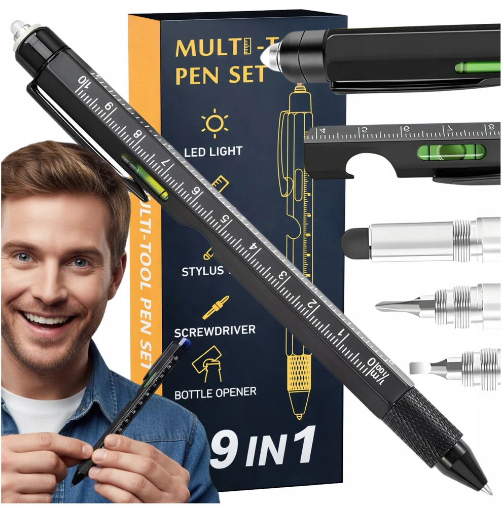 Bez Marki Daugiafunkcis taktinis multitool rašiklis 9in1 metalinis