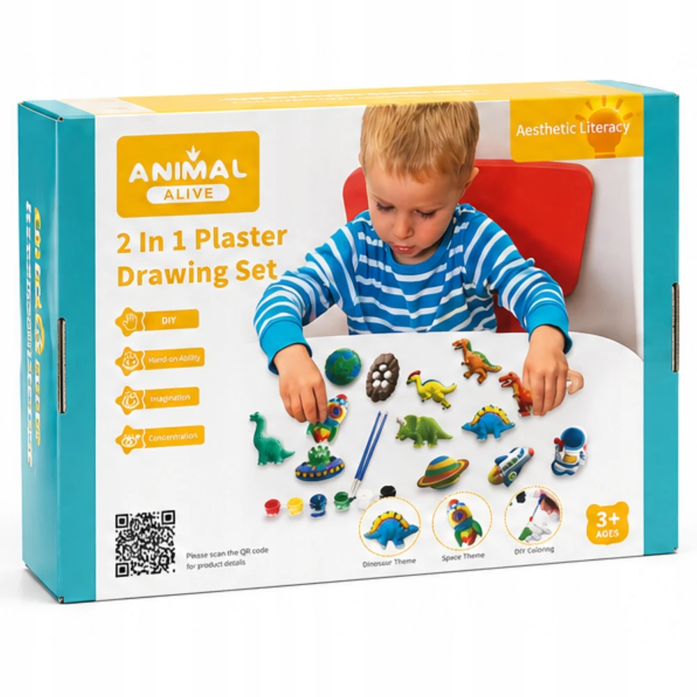 Bez Marki DAŽYMO RINKINYS VAIKAMS 3D DINOZAURŲ FIGURĖLIŲ DAŽŲ MONTESSA šepetėliai