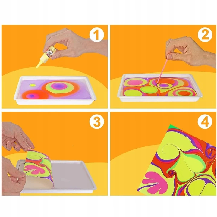 Bez Marki DAŽYMO RINKINYS VANDENIUI EBRU DAŽAI MAGICAL CREATIVE KIT A5 DIY