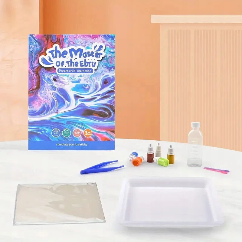 Bez Marki DAŽYMO RINKINYS VANDENIUI EBRU DAŽAI MAGICAL CREATIVE KIT A5 DIY