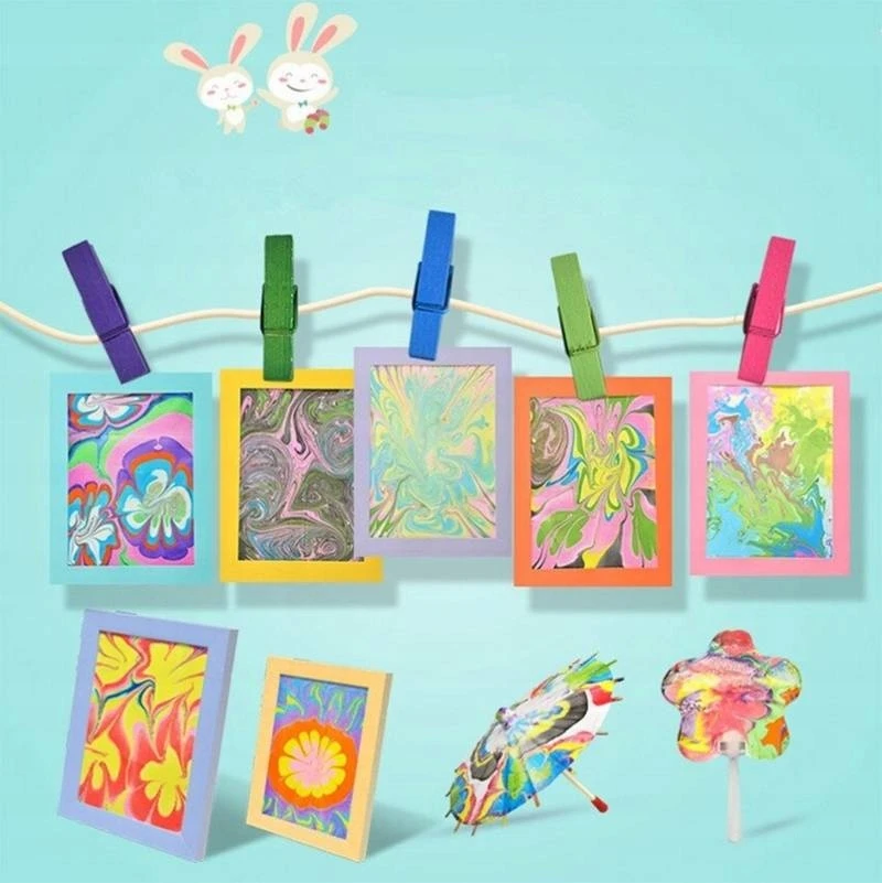 Bez Marki DAŽYMO RINKINYS VANDENIUI EBRU DAŽAI MAGICAL CREATIVE KIT A5 DIY