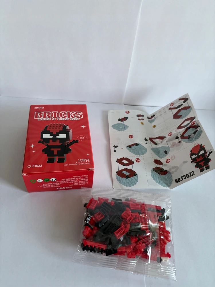 Bez Marki Deadpool statybinių blokų veiksmo figūrėlė Superherojus 3D Marvel dovana