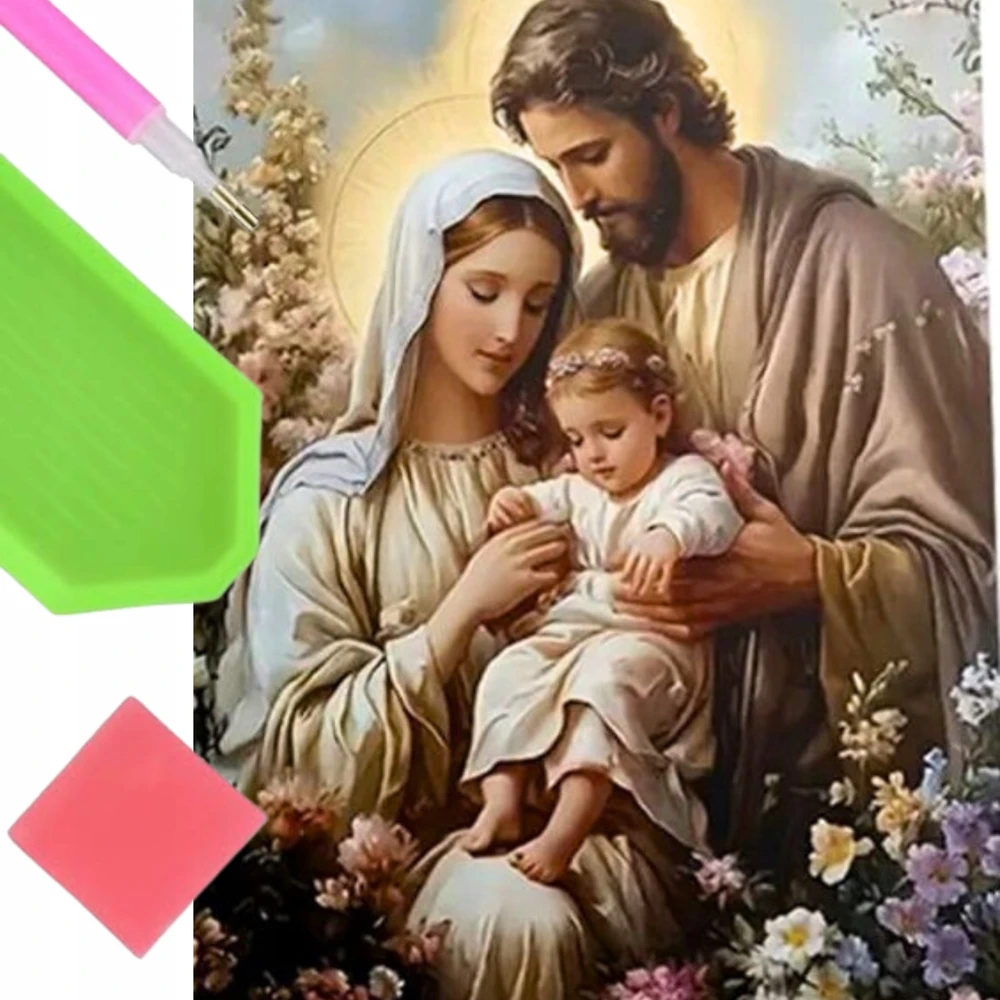 Norimpex Bez Marki Deimantinis siuvinėjimas Mozaika Deimantinis paveikslas Šventoji Šeima Jėzus Marija 30x40