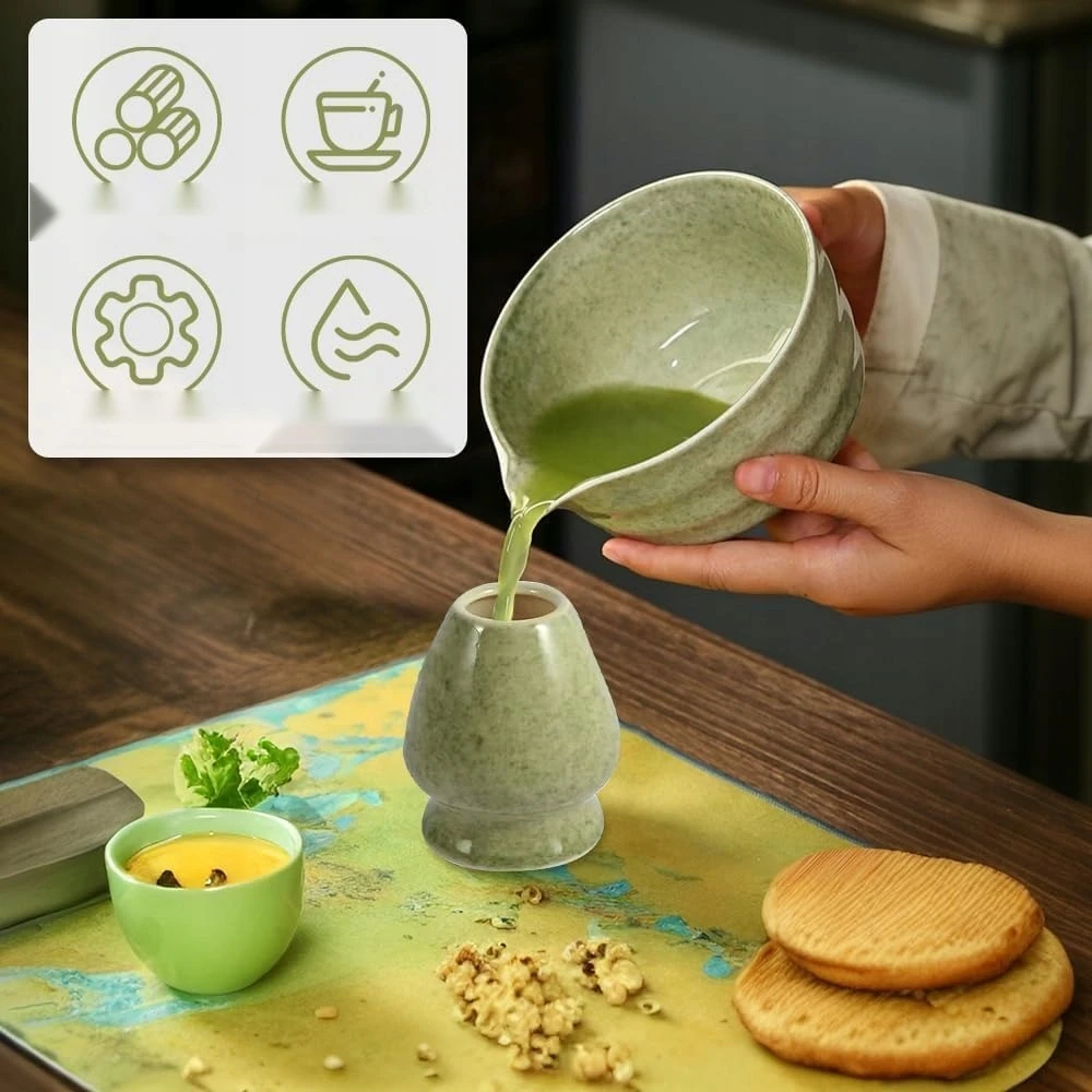 Bez Marki DĖL MATCHA 5 Vnt. BAMBUKO KERAMINIO DUBULO ŠVILKUMO ŠAUKŠTO SIŠTUMO