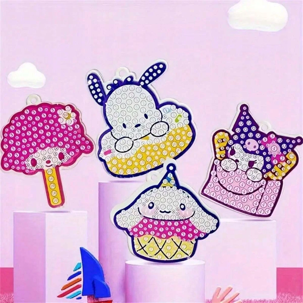 Bez Marki DIAMOND SIUVINĖJIMAI vaikams KUROMI Raktų pakabukai MOSAIC Pakabukai GIGA kuprinei