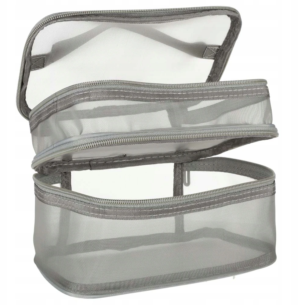Bez Marki Didelė kelioninė kosmetinė, pilka, unisex, talpi