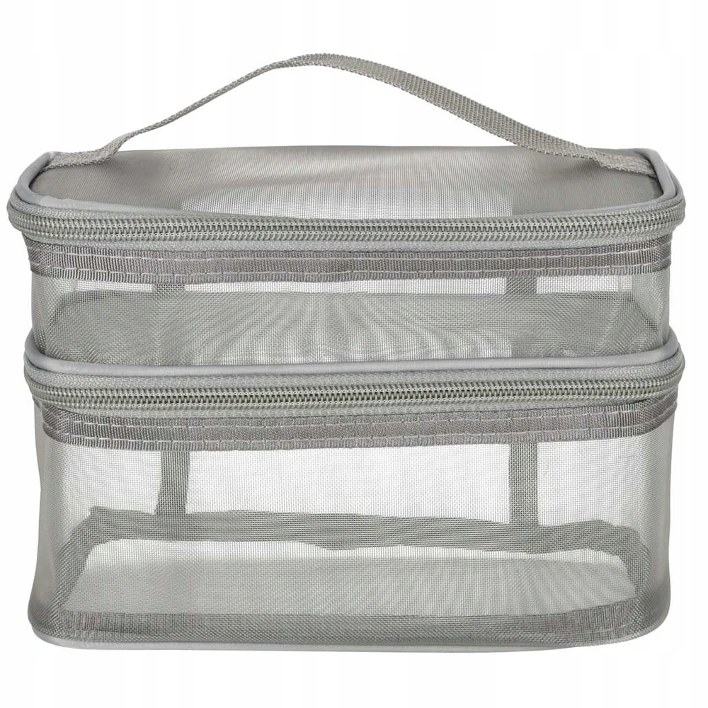 Bez Marki Didelė kelioninė kosmetinė, pilka, unisex, talpi