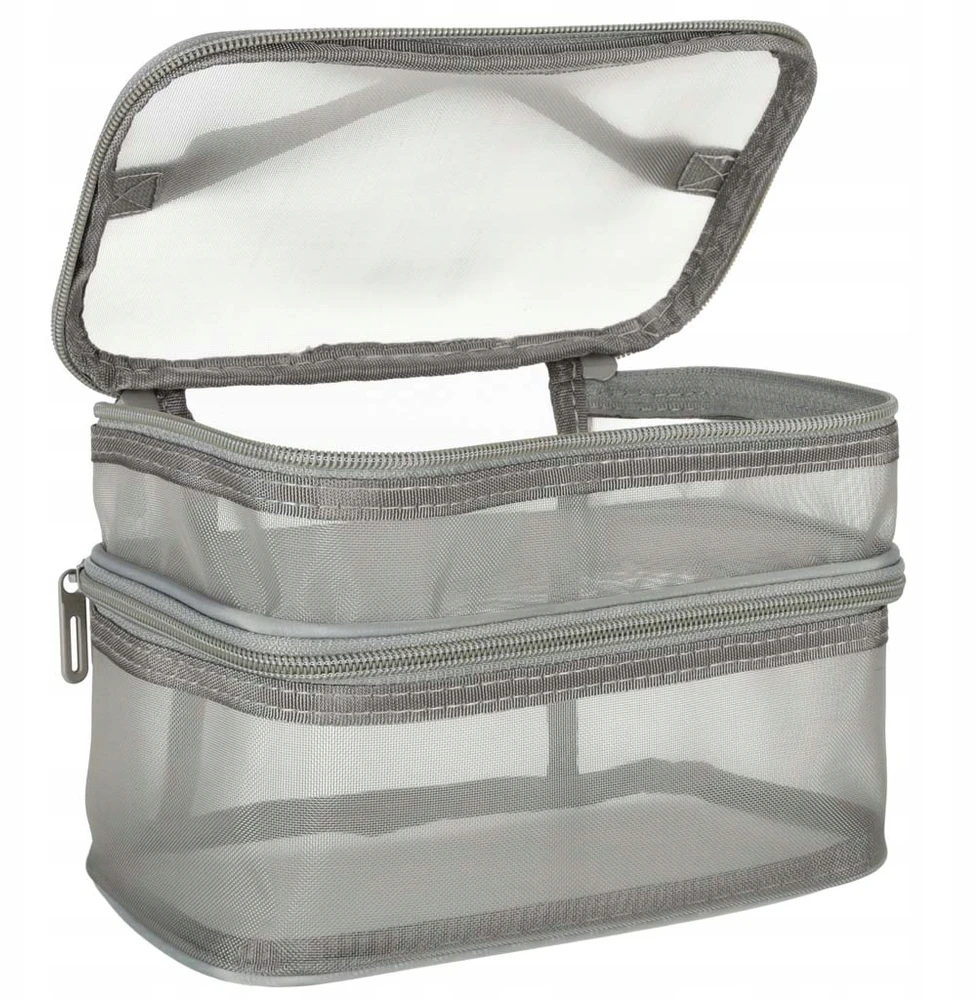 Bez Marki Didelė kelioninė kosmetinė, pilka, unisex, talpi