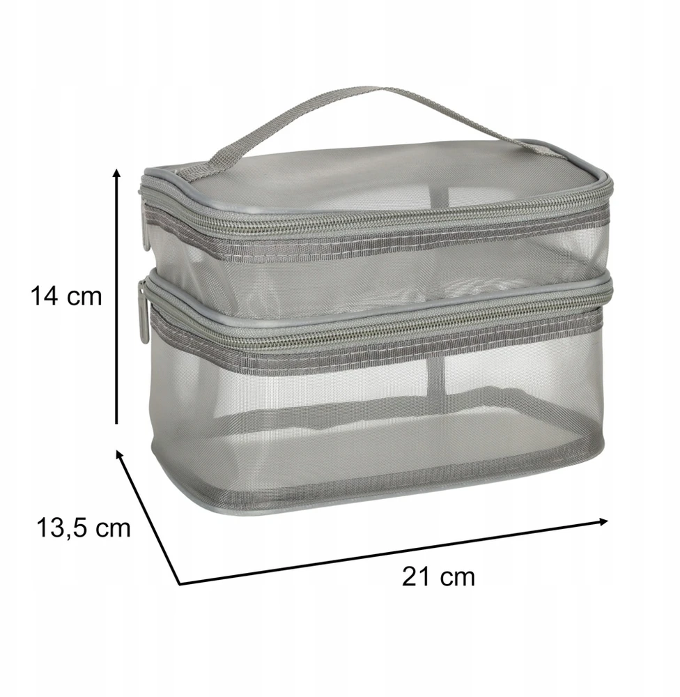Bez Marki Didelė kelioninė kosmetinė, pilka, unisex, talpi