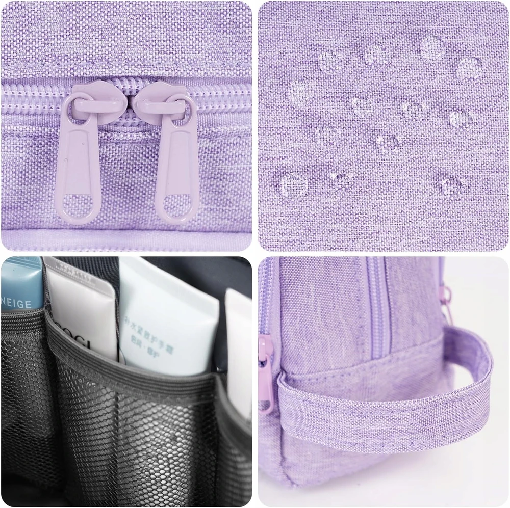Bez Marki Didelė kelioninė kosmetinė su pakabinimu, violetinė