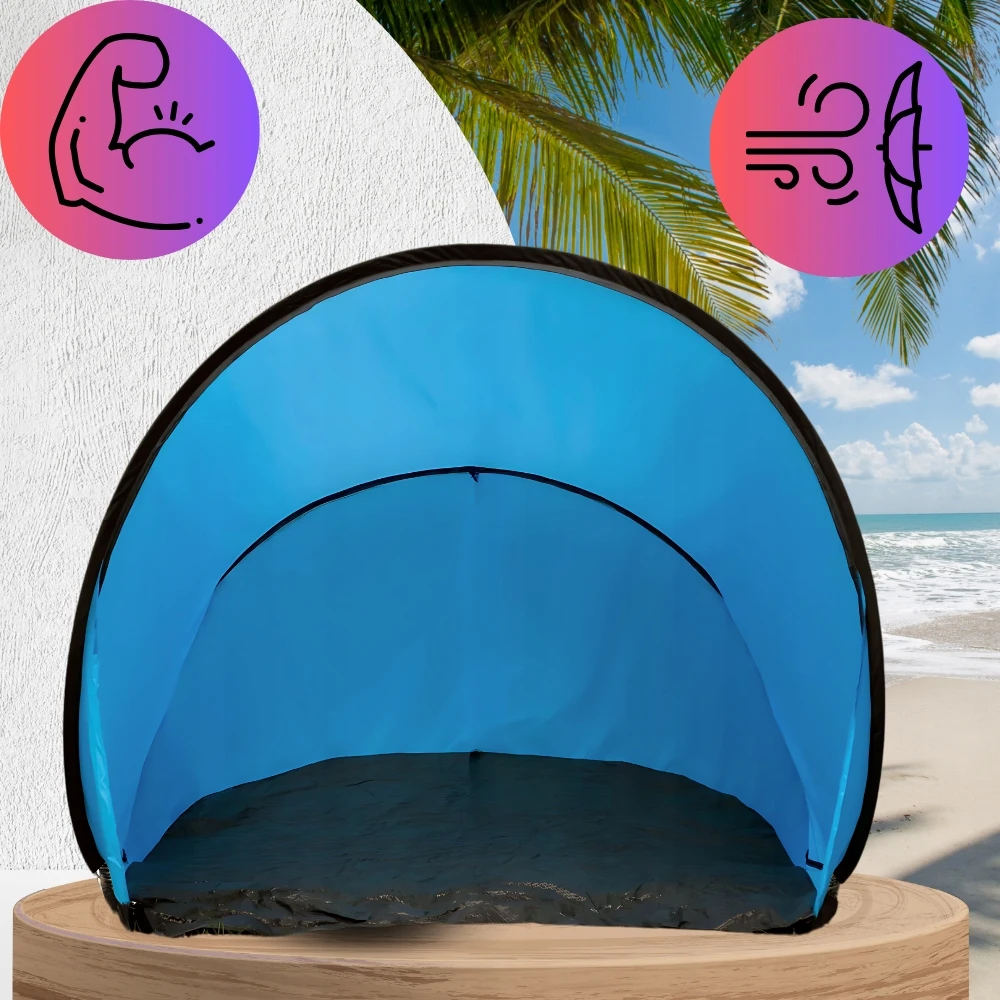Bez Marki Didelė POP-UP paplūdimio palapinė, savaime išsiskleidžianti, UV30+, 100x130x110 cm, mėlyna
