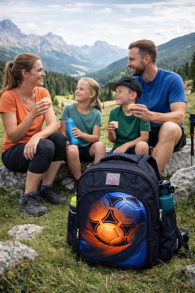 Bez Marki Didelė talpi jaunimo futbolo mokyklinė kuprinė, 3 skyreliai