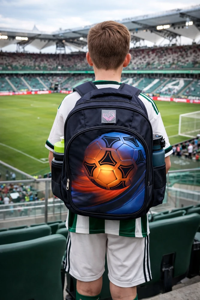 Bez Marki Didelė talpi jaunimo futbolo mokyklinė kuprinė, 3 skyreliai