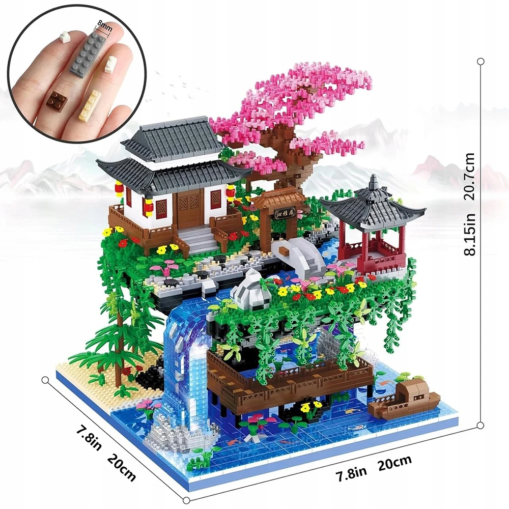 Bez Marki Dideli KONSTRUKCINIAI BLAKAI BONSAI MEDŽIO VYŠNIŲ ŽIEJIMAI Kinų namas 3320vnt.
