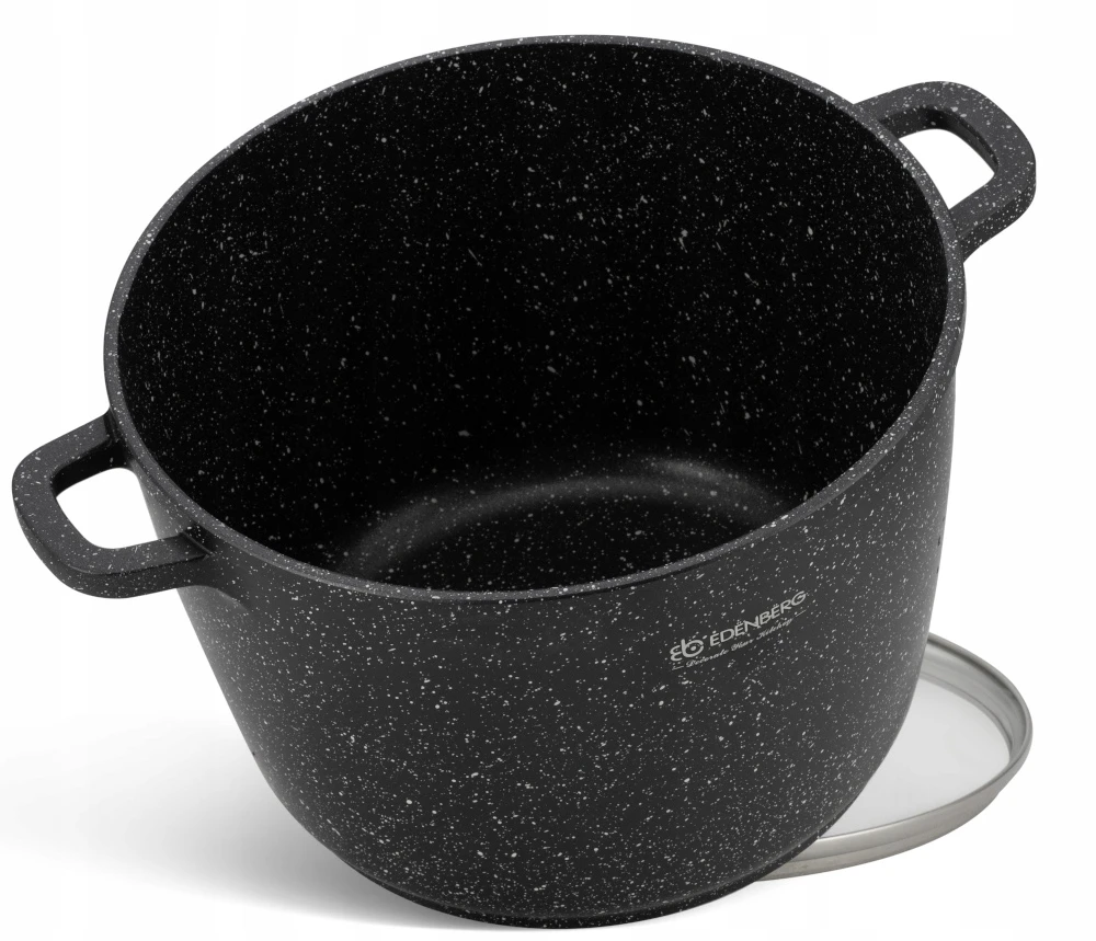 Bez Marki Didelis 14l marmurinis puodas su dangčiu, 32cm skersmens, indukcijai