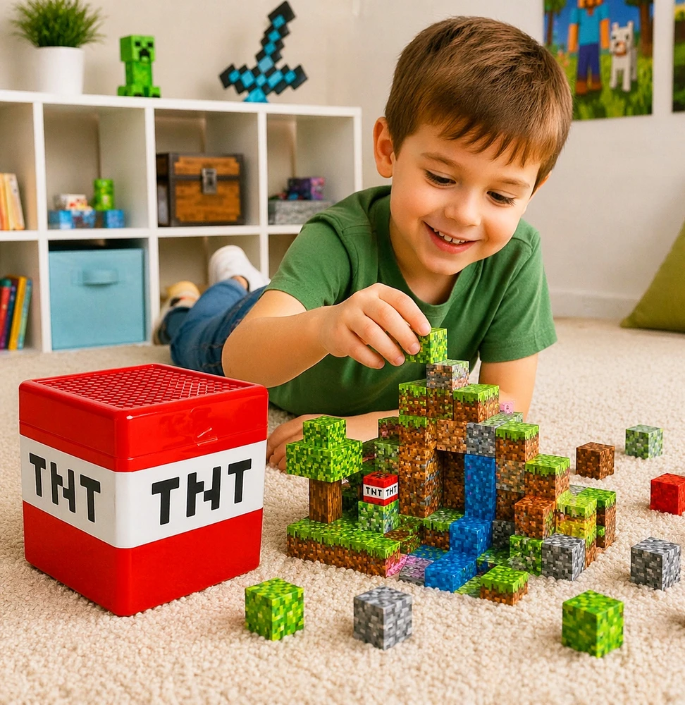 Bez Marki DIDELIS 3D MAGNETINIŲ BLOKŲ RINKINYS 180 vnt + FIGURINĖS dovanų dėžutė