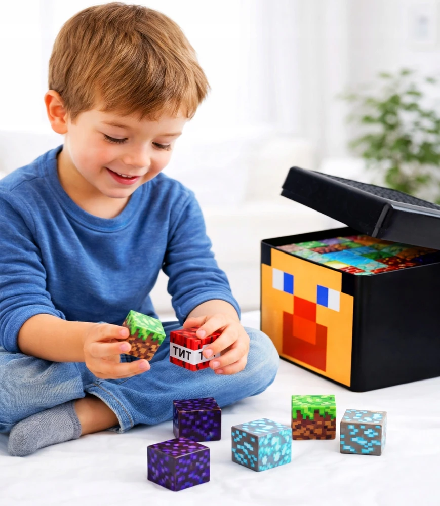 Bez Marki DIDELIS 3D MAGNETINIŲ BLOKŲ RINKINYS 180 vnt + FIGURINĖS dovanų dėžutė
