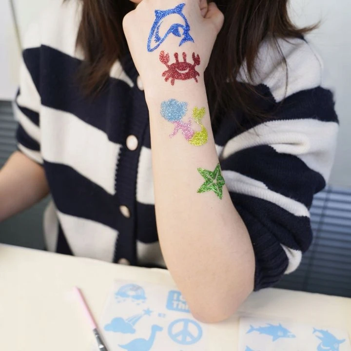 Bez Marki Didelis blizgučių tatuiruočių rinkinys vaikams ir suaugusiems