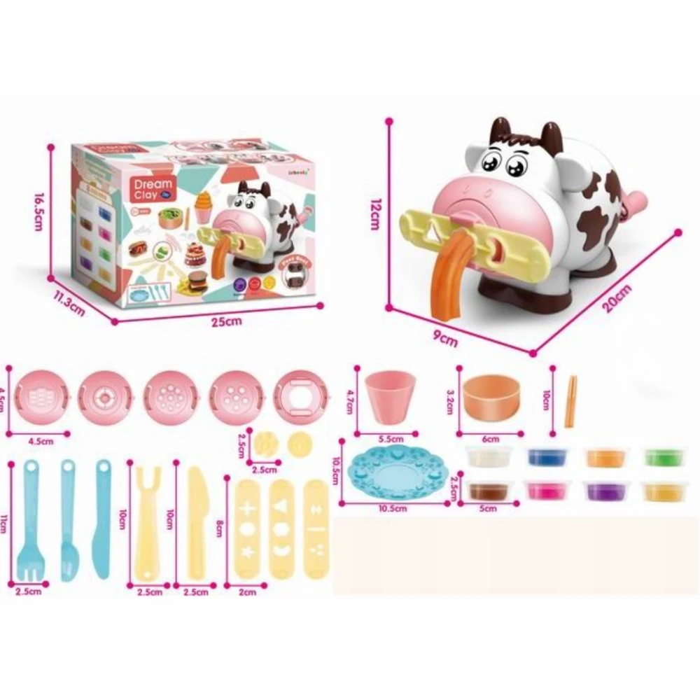 Bez Marki DIDELIS CASTRY CAY SULČIŲ MAŠINOS RINKINYS COW CREATIVE 3+