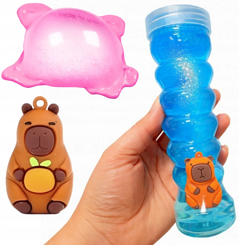 Bez Marki DIDELIS GLELIAS SU CAPYBARRA FIGURINE PLASTIKINIU PLASTIKLU SPALVOTAS GELIS