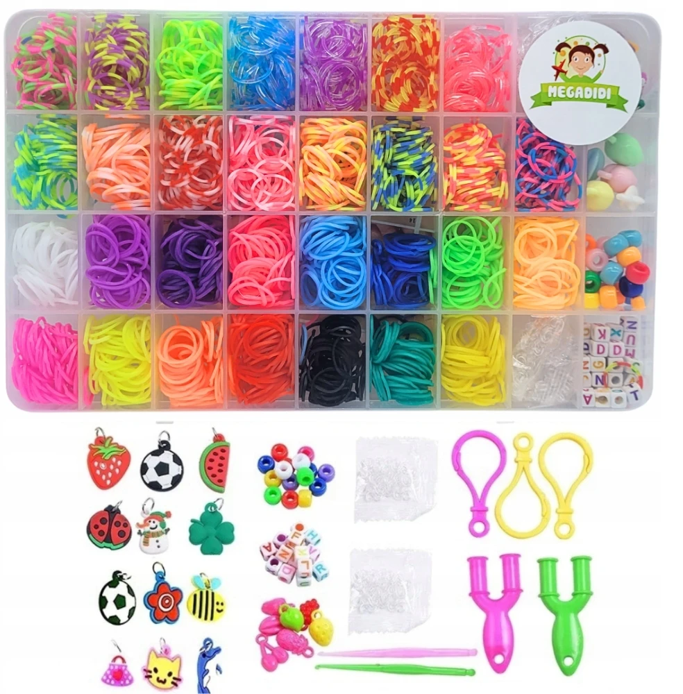Bez Marki Didelis gumyčių, karoliukų ir pakabukų rinkinys papuošalams kurti