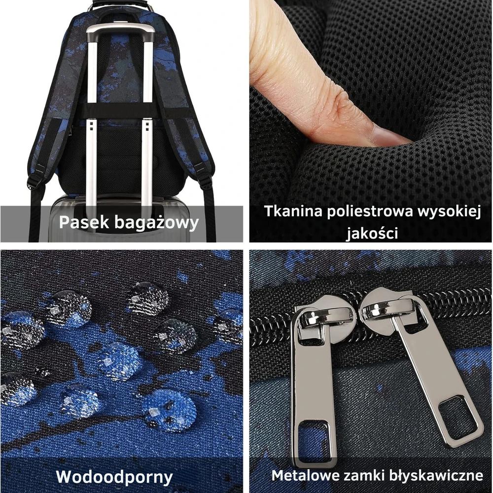 Bez Marki Didelis kelioninis kuprinė su Usb, daug skyrių, talpa 45l