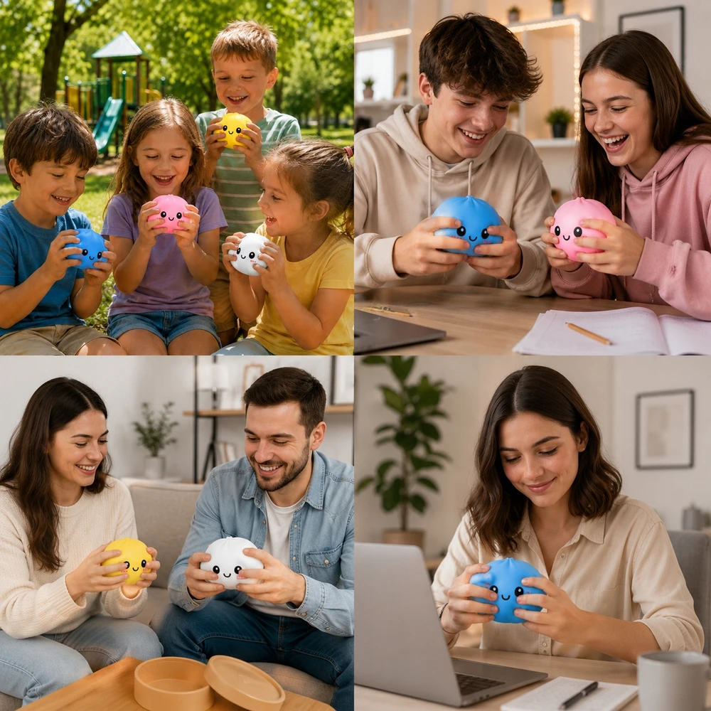 Bez Marki Didelis koldūnas GNIOTEK ANTISTRESS kukulis DUMPLING XXL įvairių spalvų TIKTOK