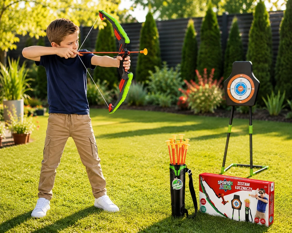 Bez Marki Didelis LED lankas 66cm vaikams strėlės 10vnt Shield Quiver šviečiantis lankas