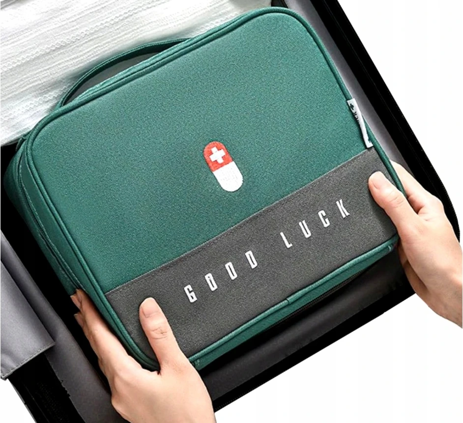 Bez Marki Didelis medicininės pirmosios pagalbos rinkinio organizatorius, skirtas kelionės vaistams, greitosios medicinos pagalbos vaistams