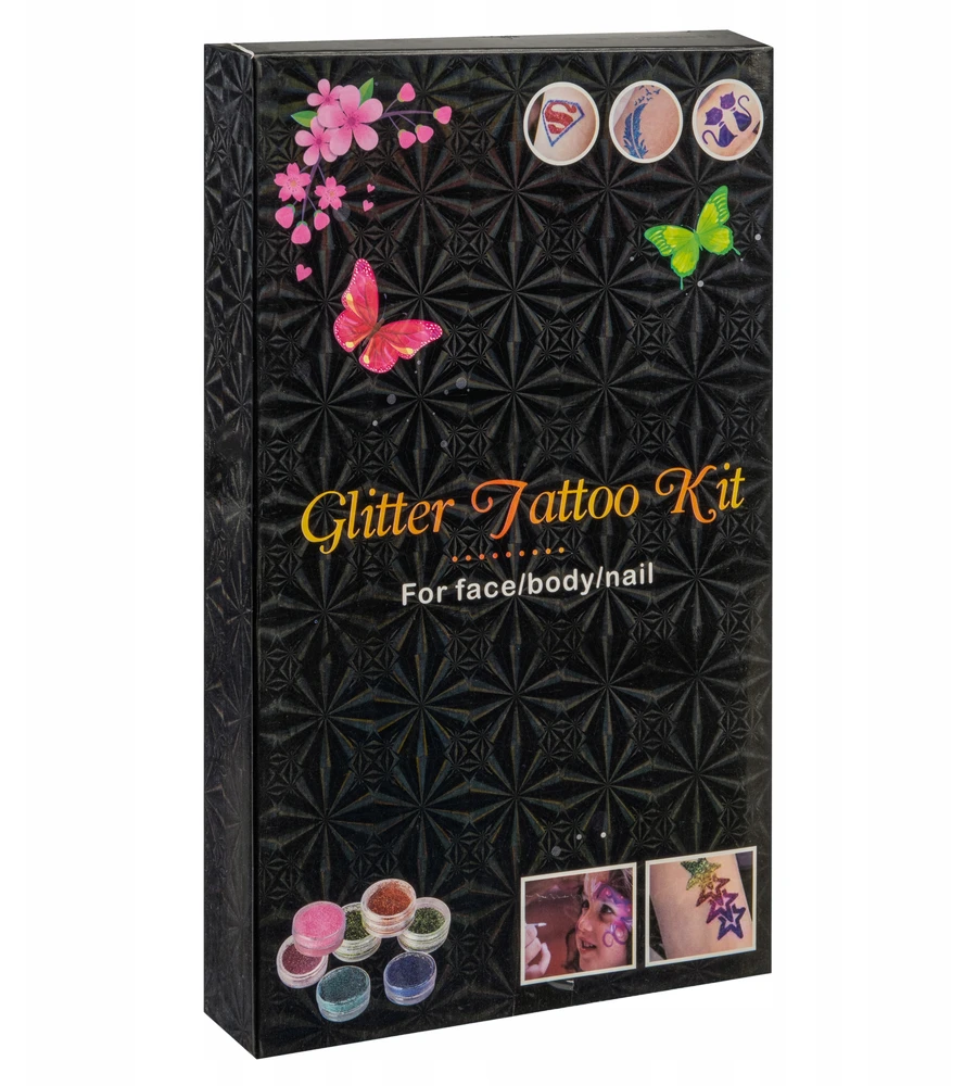 Bez Marki DIDELIS TATUiruočių rinkinys GLITTER TATTUOS ŠABLONAI VAIKAMS XXL