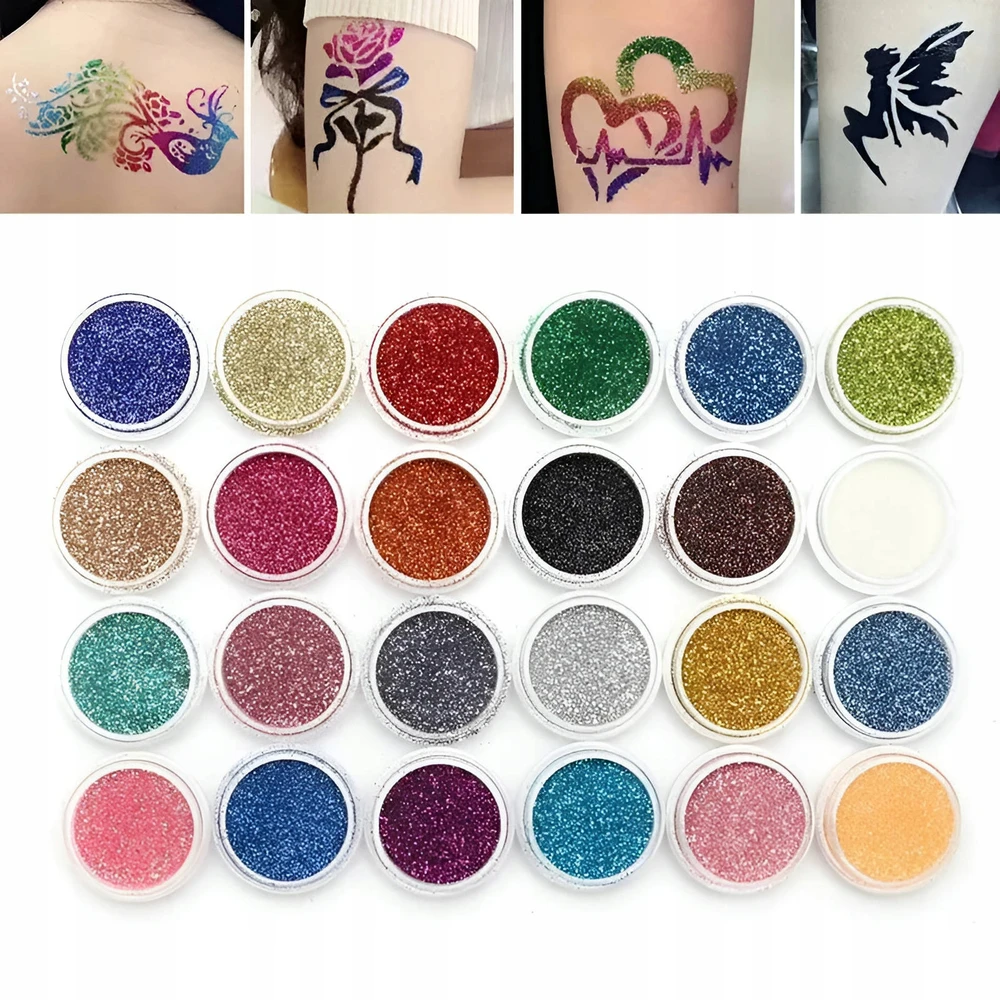 Bez Marki DIDELIS TATUiruočių rinkinys GLITTER TATTUOS ŠABLONAI VAIKAMS XXL