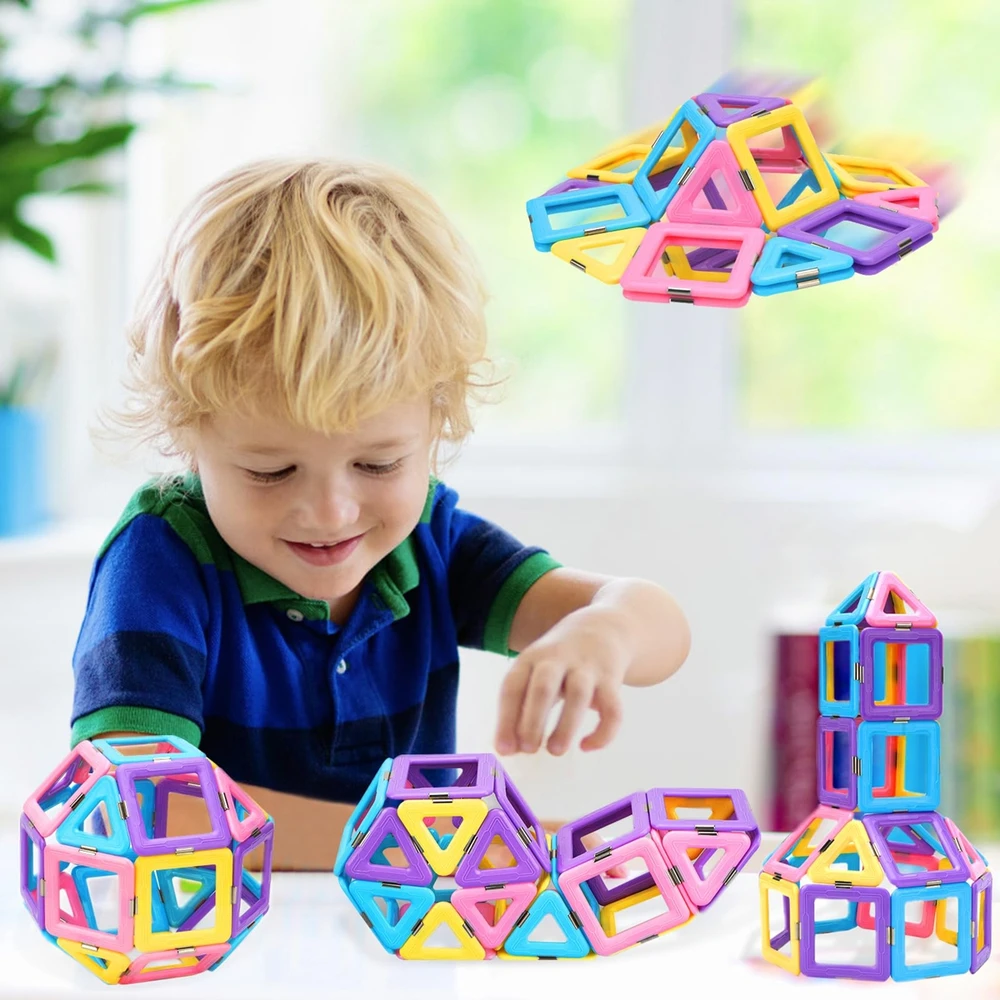 Bez Marki DIDŽIŲJŲ MAGNETINIŲ 3D KONSTRUKCINIŲ BLOKŲ MAGNETINIŲ PLYTELIŲ RINKINYS 40 VIENETŲ PLOKŠČIŲ