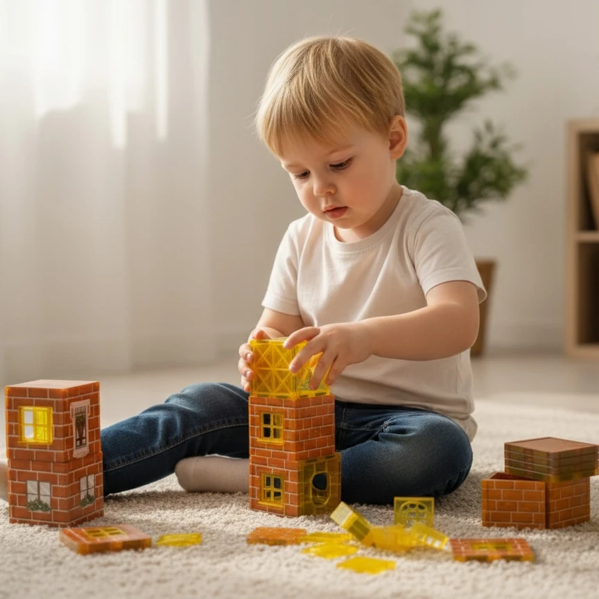Bez Marki DIDŽIŲJŲ MAGNETINIŲ KONSTRUKCINIŲ BLOKŲ RINKINYS 3D MAGNETINĖS PLYTELĖS PLOKŠTELĖS 81 EL