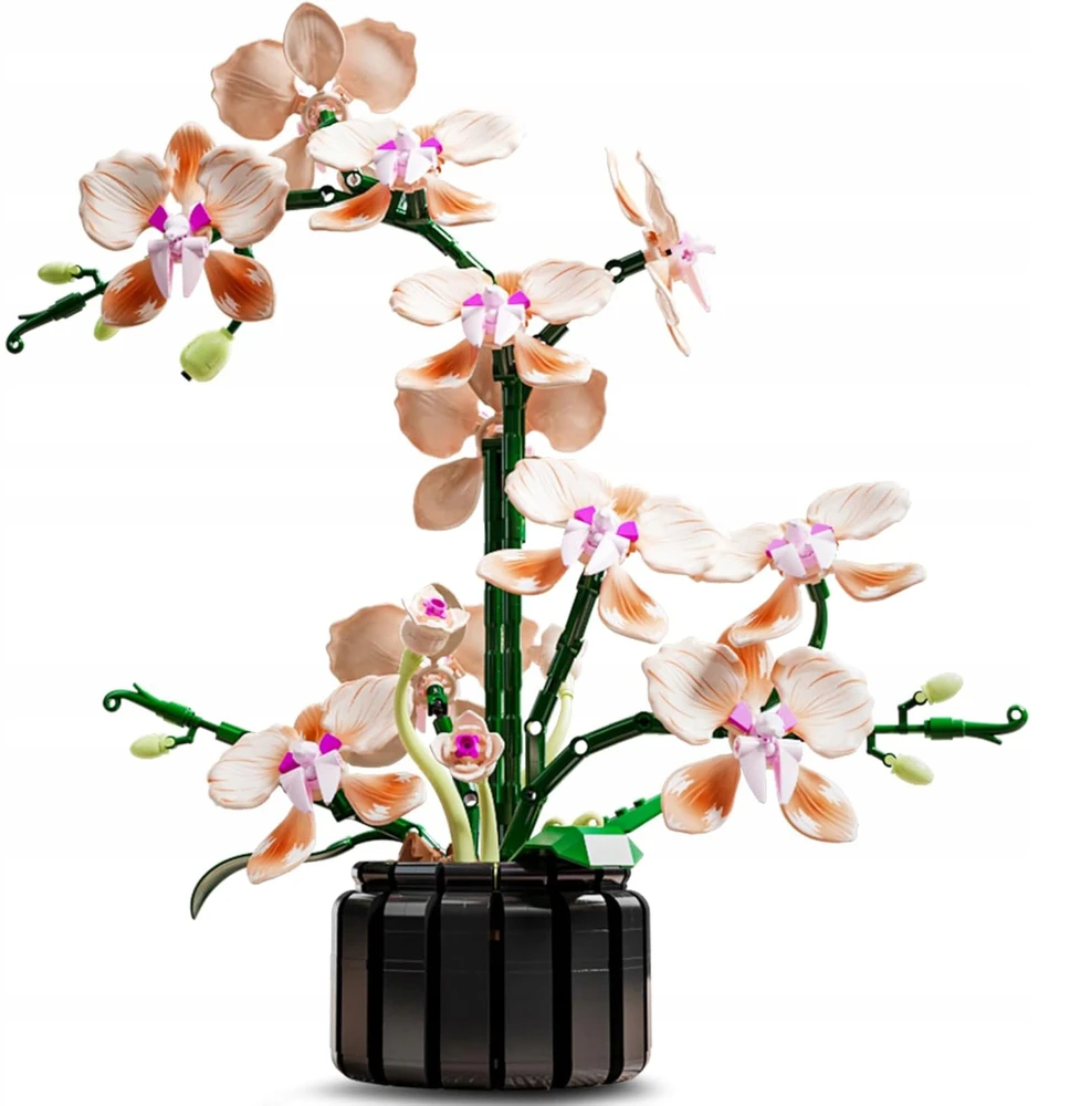 Bez Marki Dirbtinė orchidėja vazonėlyje Orchidėjų modelio kūrybinis rinkinys, statybiniai blokai