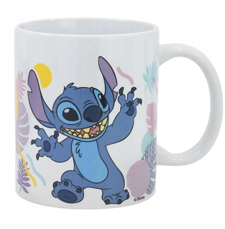 Bez Marki „Disney Stitch“ – keraminis puodelis iš Havajų gėlių kolekcijos, 325 ml