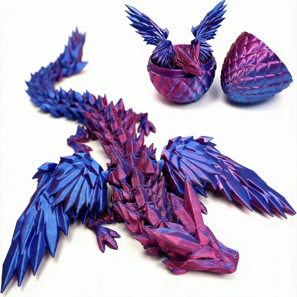 Bez Marki Dragon Crystal 3D spausdinimas, šarnyrinis, kilnojamas EGG rinkinyje