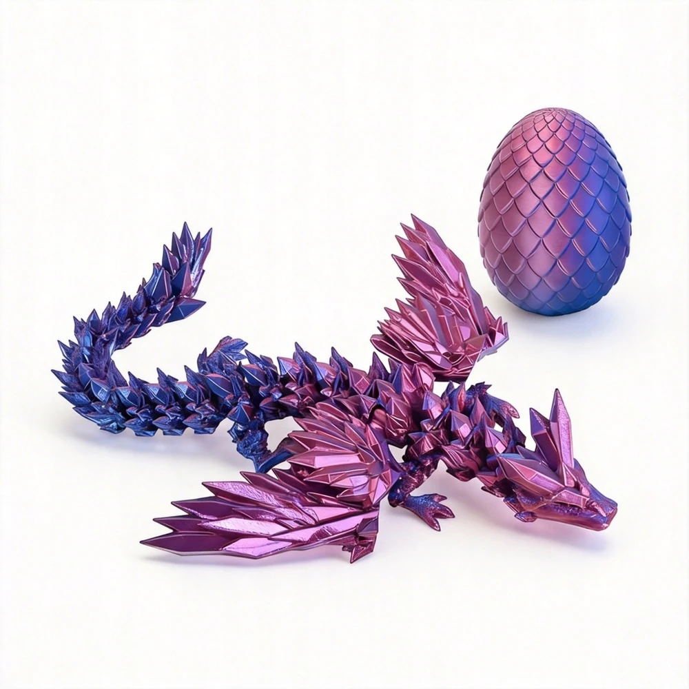 Bez Marki Dragon Crystal 3D spausdinimas, šarnyrinis, kilnojamas EGG rinkinyje