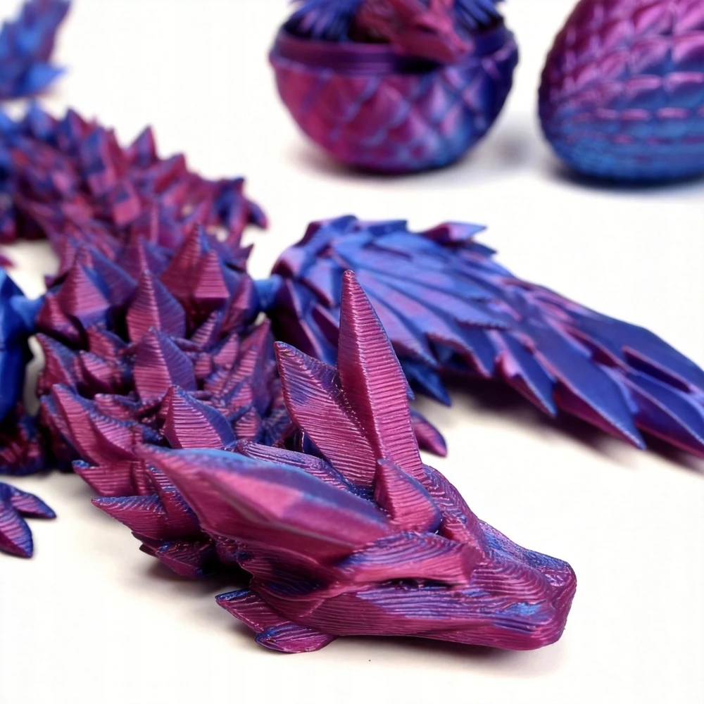 Bez Marki Dragon Crystal 3D spausdinimas, šarnyrinis, kilnojamas EGG rinkinyje