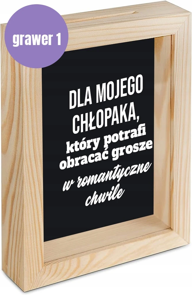 Bez Marki DREWNIANA SKARBONKA NA DZIEŃ CHŁOPAKA PREZENT