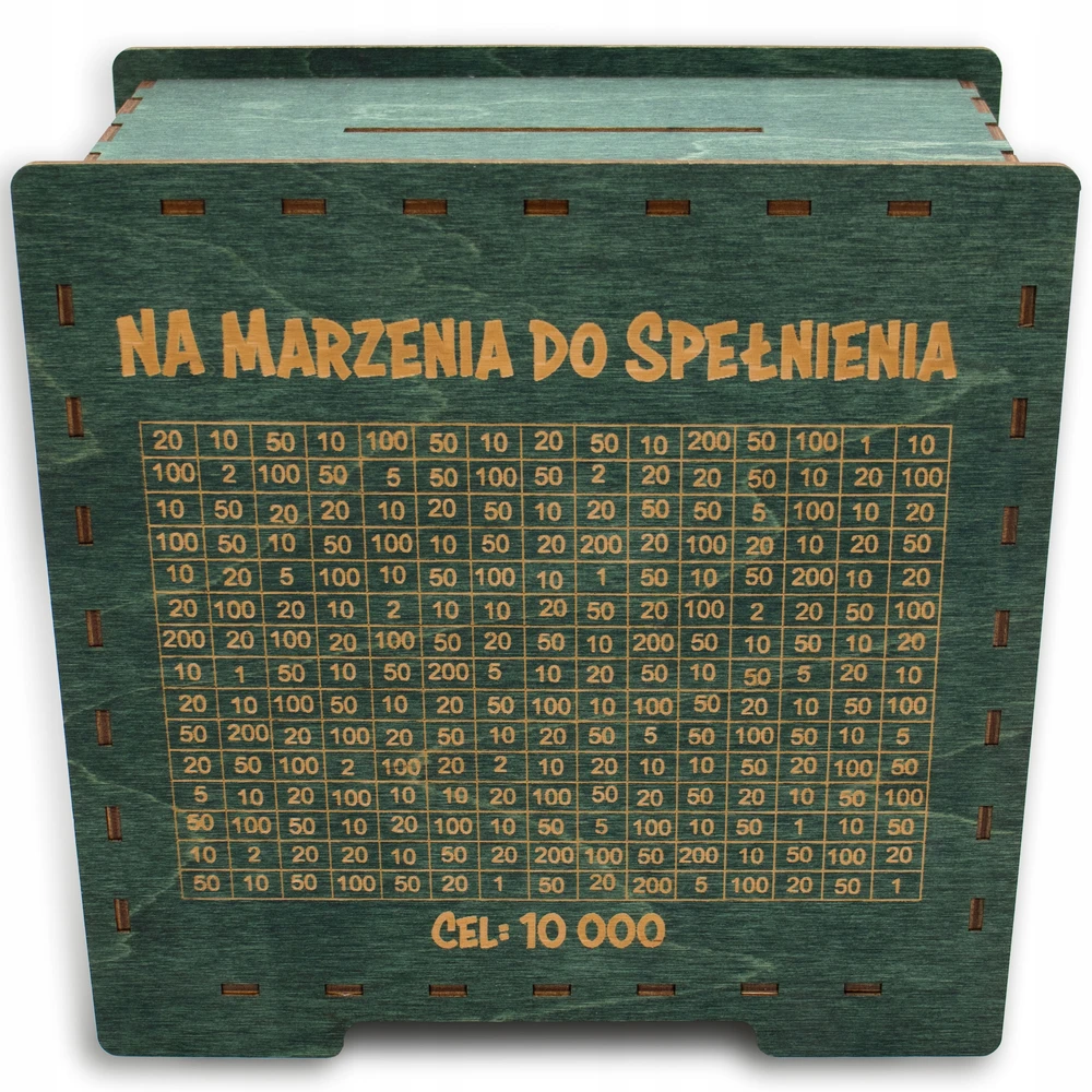 Bez Marki Drewniana skarbonka wykreślanka na dowolny cel GRAWER