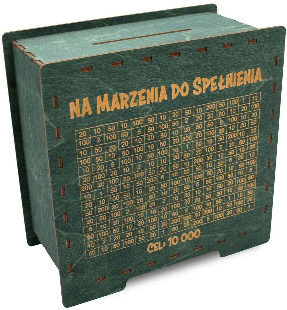 Bez Marki Drewniana skarbonka wykreślanka na dowolny cel GRAWER