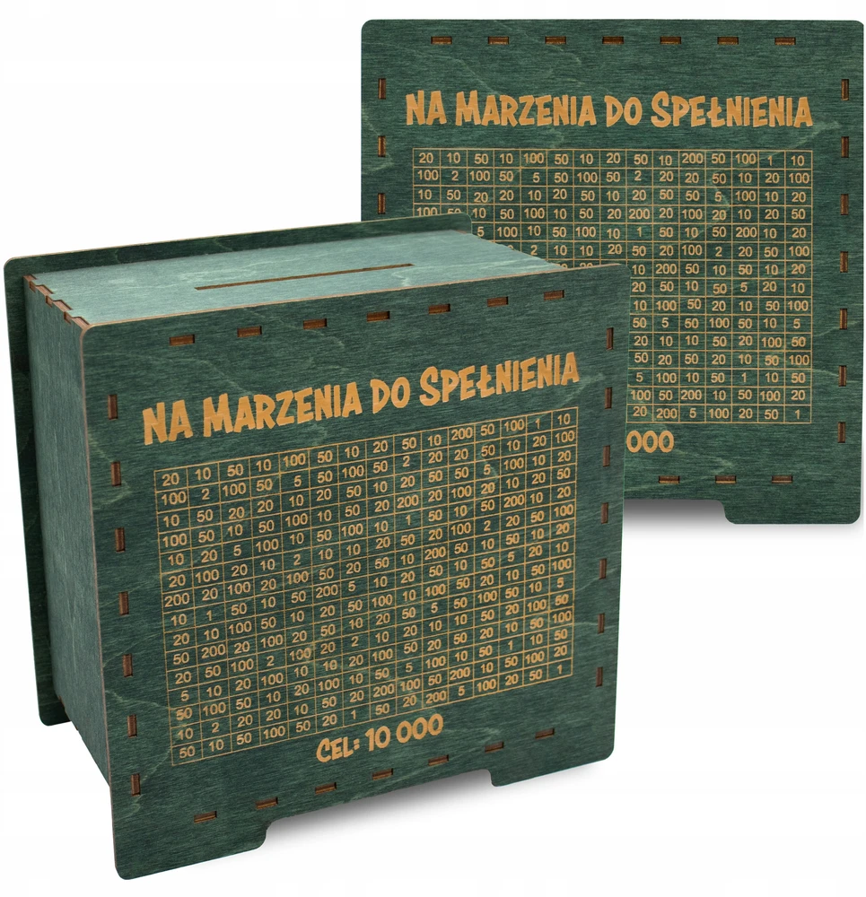 Bez Marki Drewniana skarbonka wykreślanka na dowolny cel GRAWER