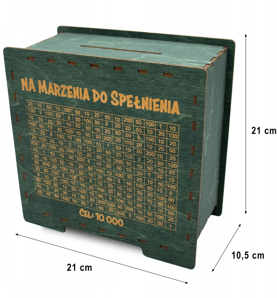 Bez Marki Drewniana skarbonka wykreślanka na dowolny cel GRAWER